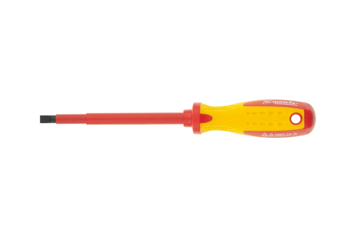 Отвертка SL8,0x150 мм, CrMo, до 1000 В, двухкомпонентная рукоятка Matrix Insulated PROFESSIONAL 12922
