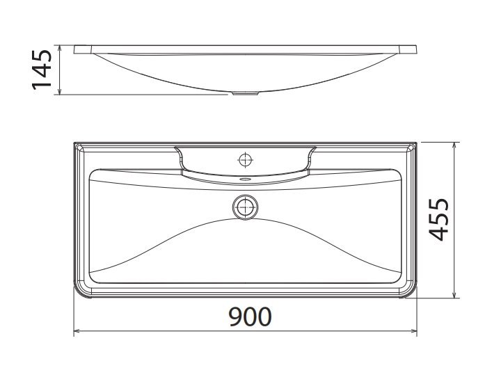 Раковина BelBagno BB900/455-LV-MR-ALR 90 см