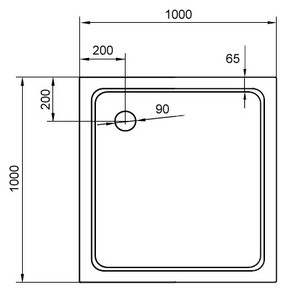  Поддон для душа Cezares TRAY-M-A-100-35-W 100х100 стеклокомпозит