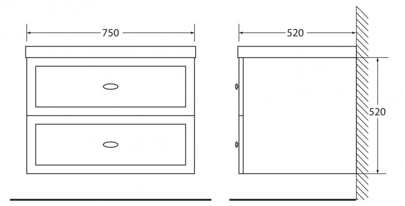 Тумба с раковиной BelBagno Dublin 75 см Bianco Lucido