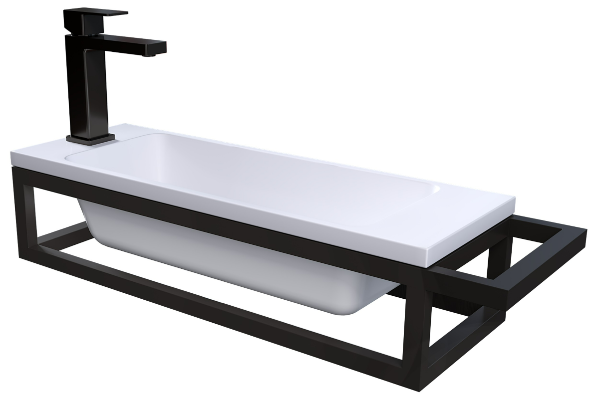Мебель для ванной Grossman Метрис 60 см с прав. полотенцедержателем, черный