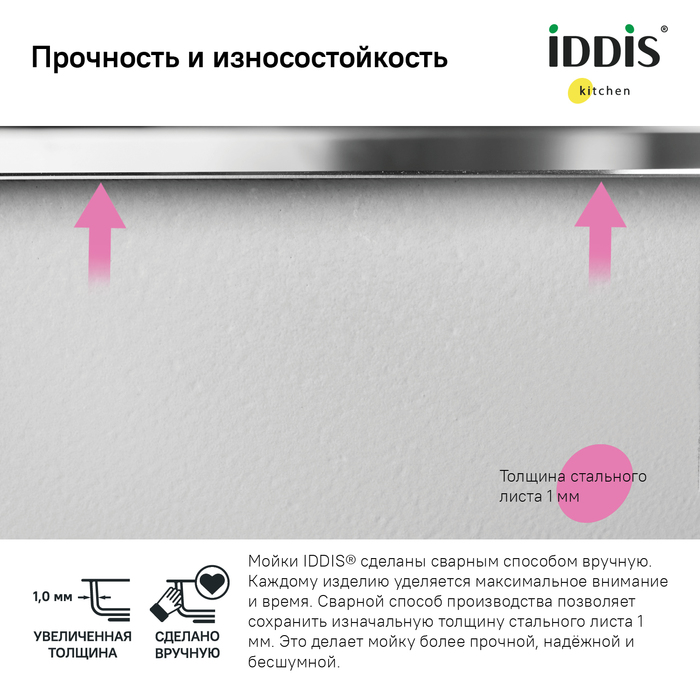 Кухонная мойка Iddis Edifice EDI44G0i77 44 см графит