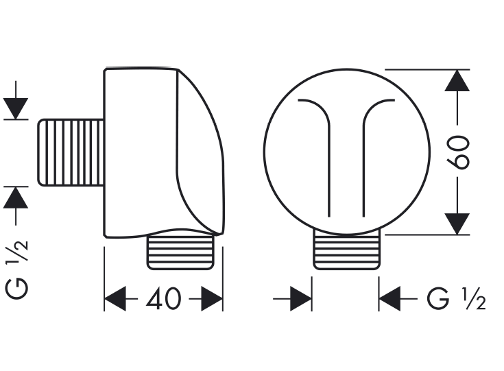 Шланговое подключение Hansgrohe Fixfit Е 27454000 без клапана обратного тока, хром