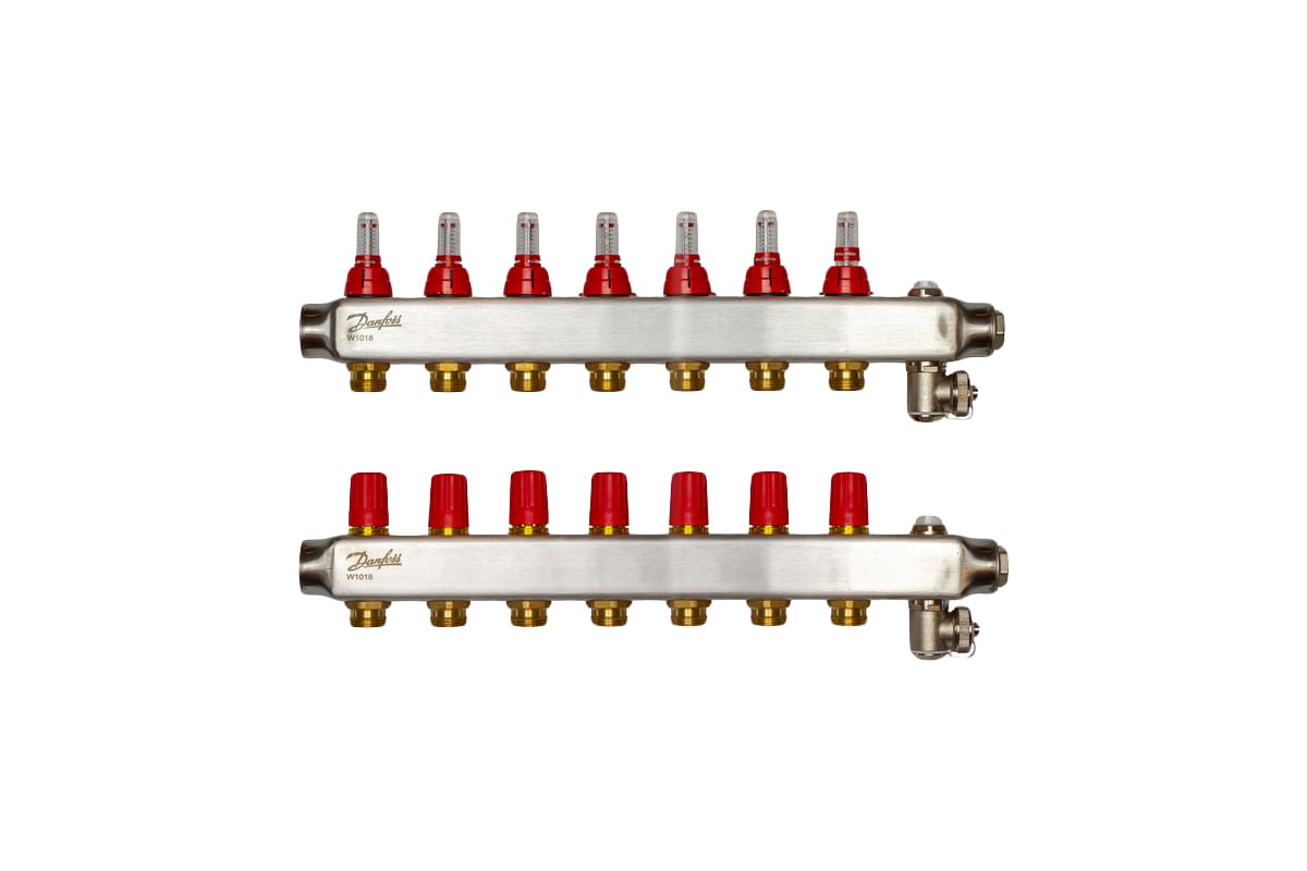 Коллекторы Danfoss SSM-7F с расходомерами 7 контуров 088U0757