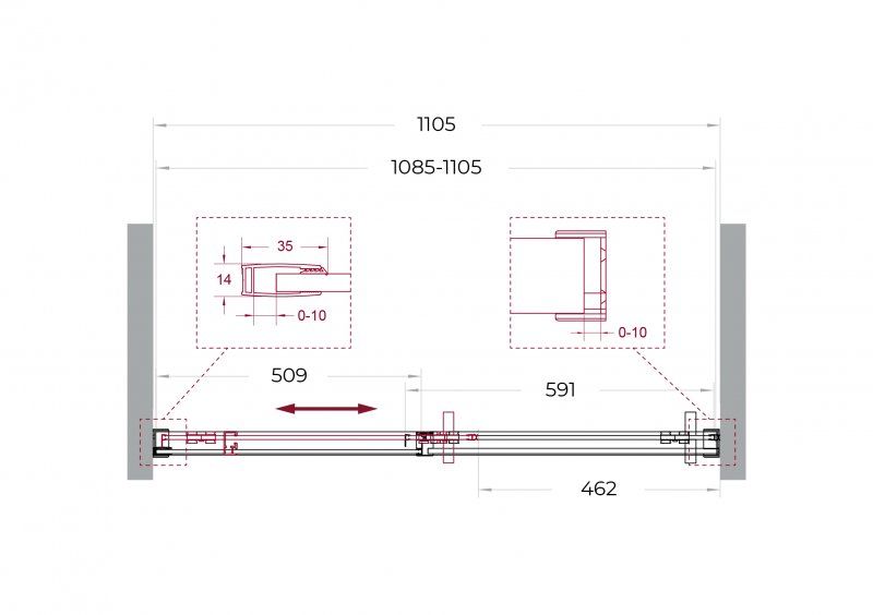 Душевая дверь BelBagno SOFT_CLOSE-1-BF-1-110-C-GM 110x200 прозрачная, оружейная сталь Душевая дверь BelBagno SOFT_CLOSE-1-BF-1-110-C-GM 110x200 прозрачная, оружейная сталь