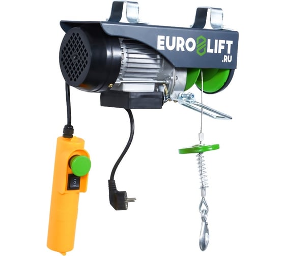 Электрическая стационарная лебедка EURO-LIFT РА-500А 250/500 кг, 18/9 м, IP54 00016924