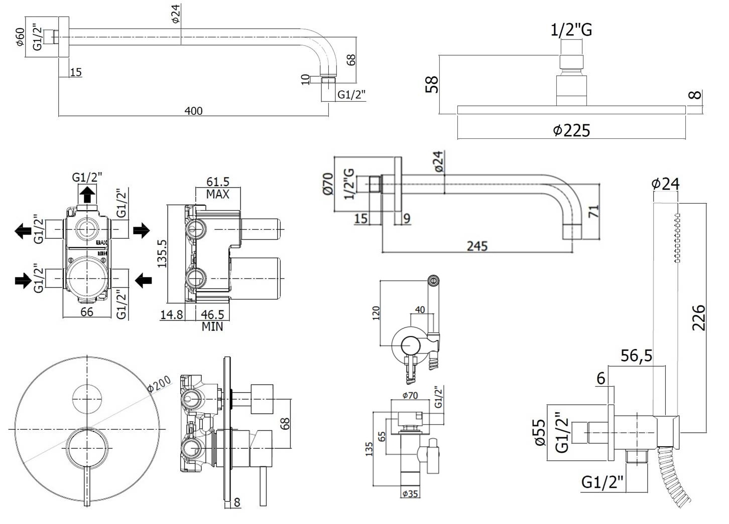 Душевой набор Paffoni Light KITZLIG019CR141 хром