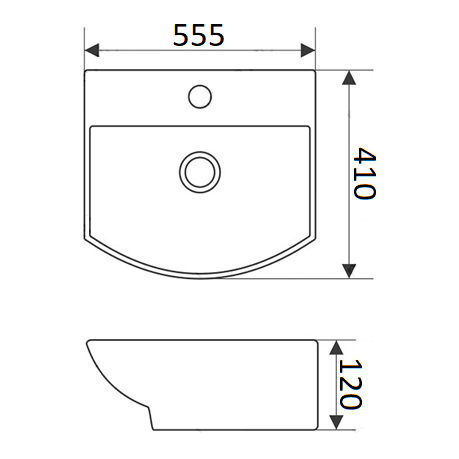 Раковина CeramaLux N 78014C 55.5 см