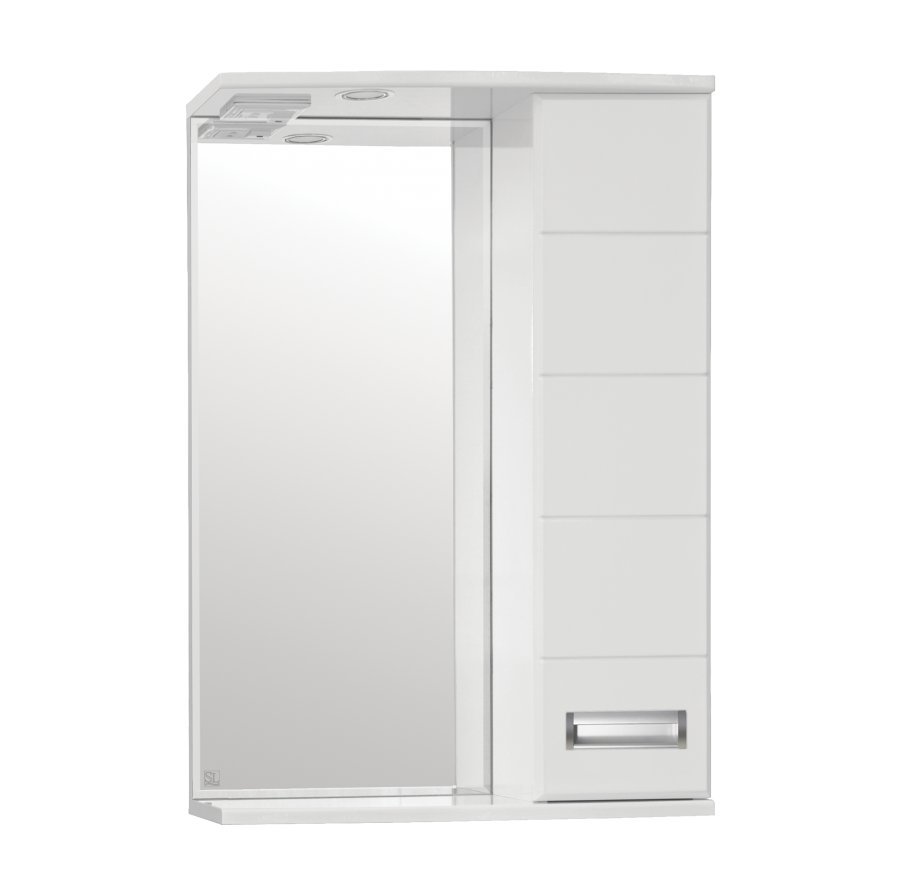Зеркальный шкаф Style Line Ирис 55x83 см с подсветкой, белый ЛС-00000018