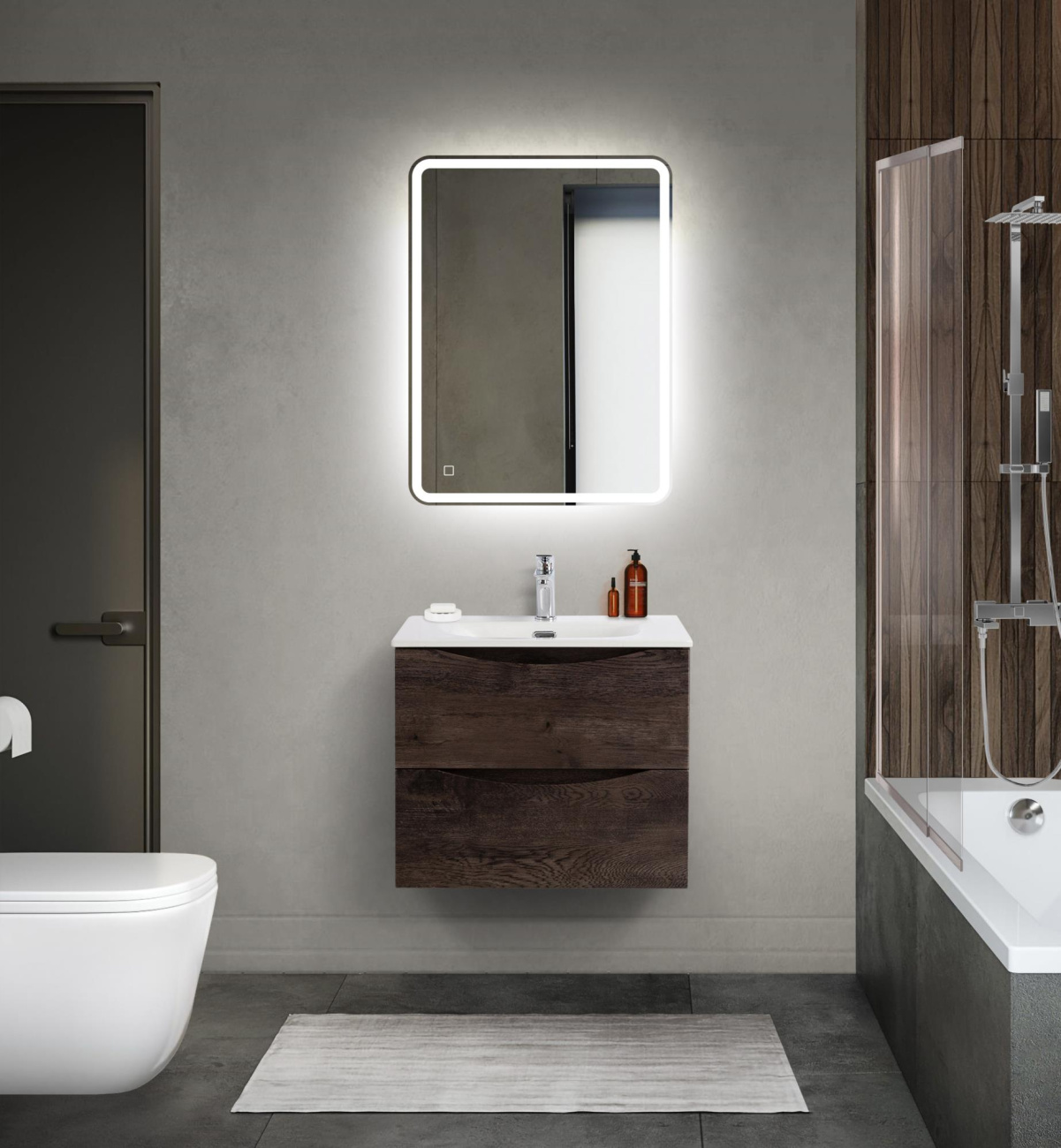 Мебель для ванной BelBagno Marino-Cer-Mini 60 см Rovere Nature Grigio