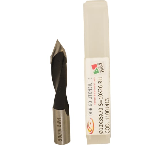 Сверло для сквозных отверстий DORIGO HW Ø10x35x70 S=Ø10x26 Z=2 RH 11001413