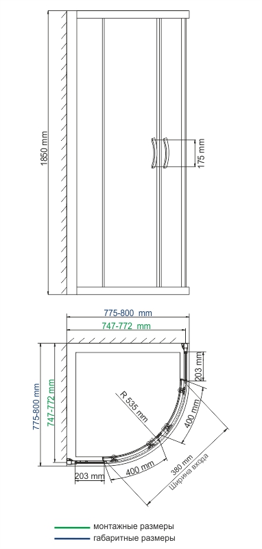 Душевой уголок WasserKRAFT Lippe 45S00 80x80