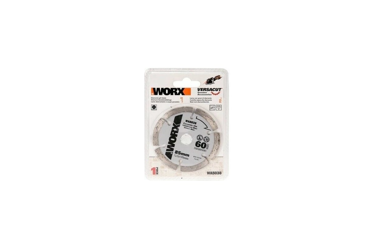 Пильный диск алмазный 85x1.2x15 мм Worx WA5038