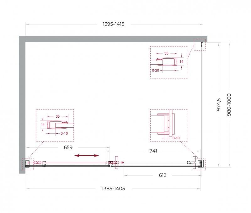 Душевой уголок BelBagno SOFT_CLOSE-1-AH-1-140/100-C-Cr 140x100 прозрачный, хром Душевой уголок BelBagno SOFT_CLOSE-1-AH-1-140/100-C-Cr 140x100 прозрачный, хром