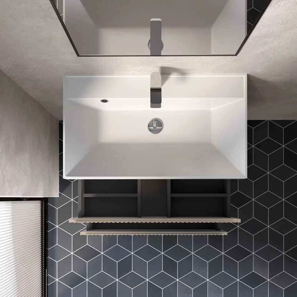 Тумба с раковиной AQUAme S1 80 см бежевый