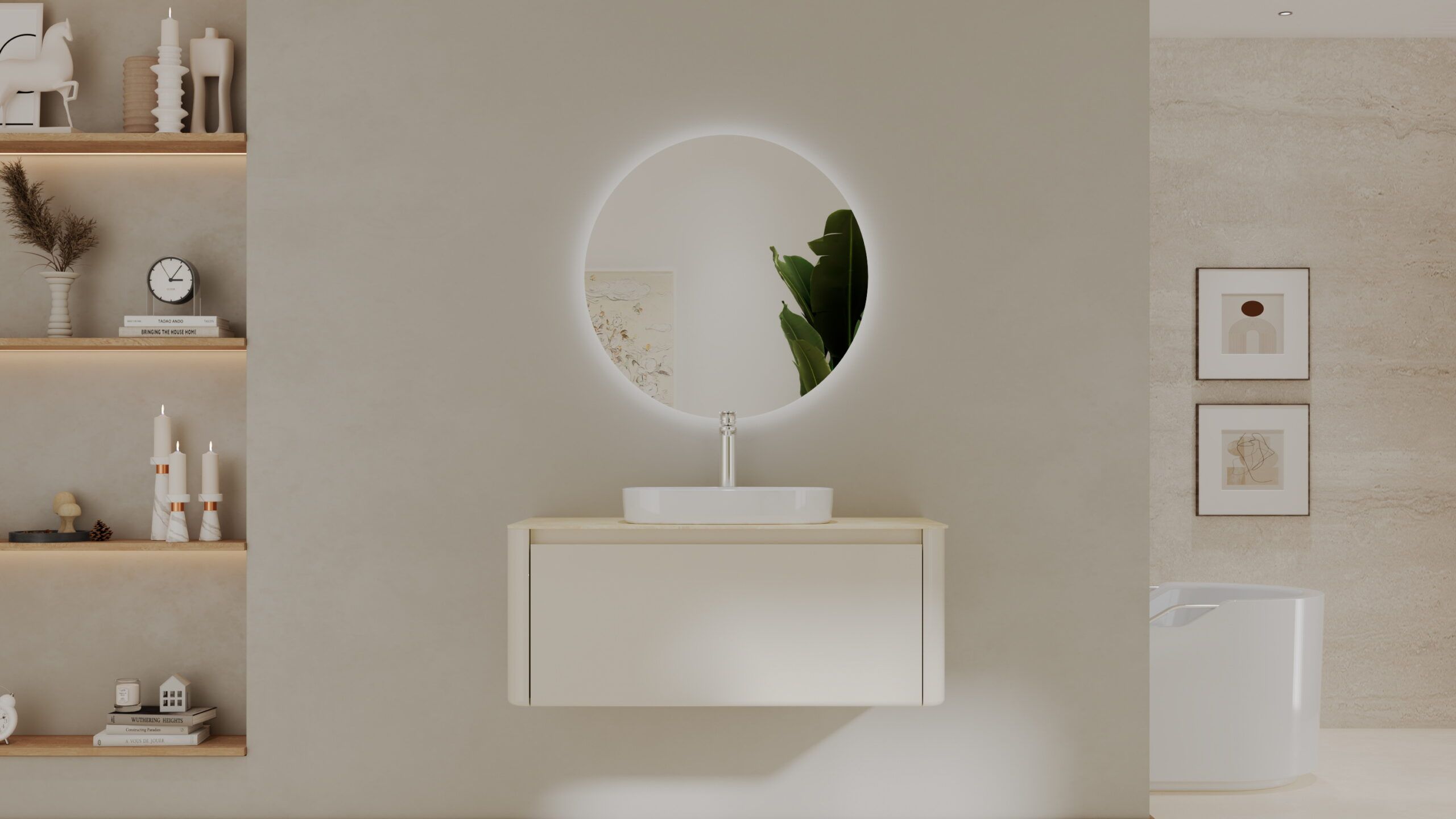 Мебель для ванной Black&White Universe U916.1000 100 см, бежевый Мебель для ванной Black&White Universe U916.1000 100 см, бежевый