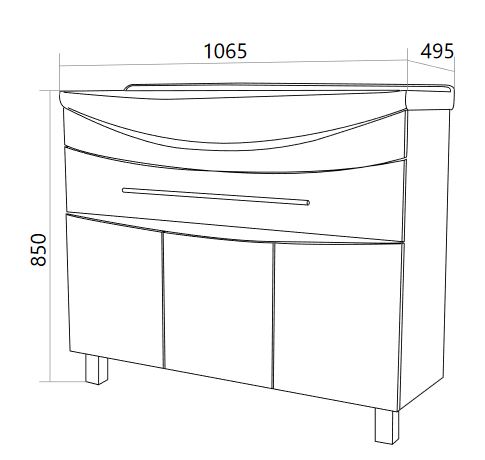 Мебель для ванной 1MarKa Lina Classic 105 см белый