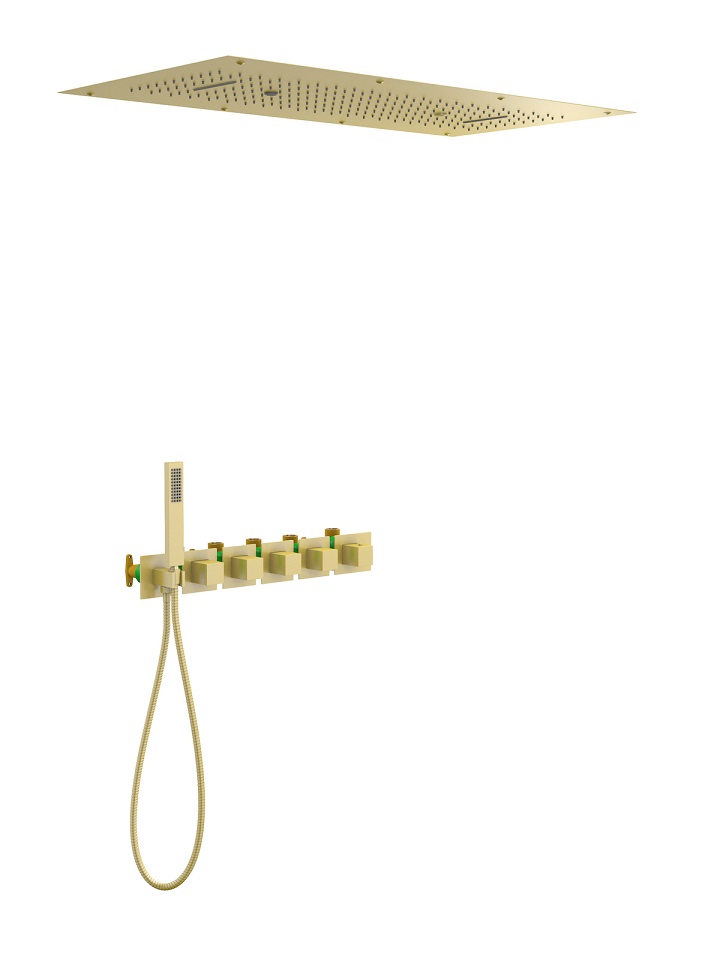 Душевой набор Timo Petruma SX-5329/17SM термостат, золото матовое
