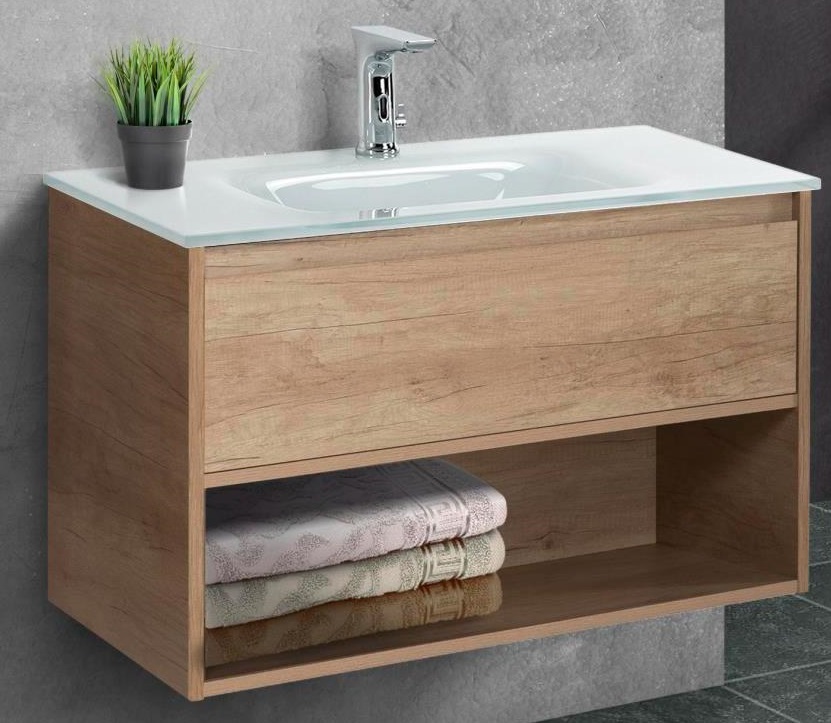 Мебель для ванной BelBagno Kraft 90 см 1 ящик, полка Rovere Nebrasca Nature