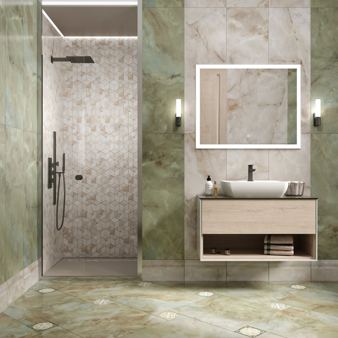 Декор Kerama Marazzi Джардини беж светлый мозаичный 37.5х45 см, T017\14023