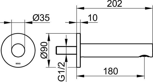 Излив для ванны Keuco IXMO 59545010101 202 мм, хром