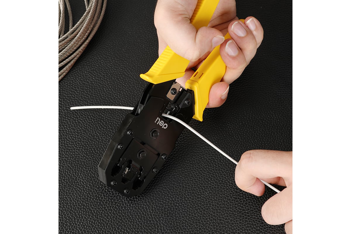 Обжимные клещи (кримпер) Deli DL2468c 8p(RJ-45), 6p(RJ-14 и RJ-12), 4p(RJ-9) 200 мм 134968