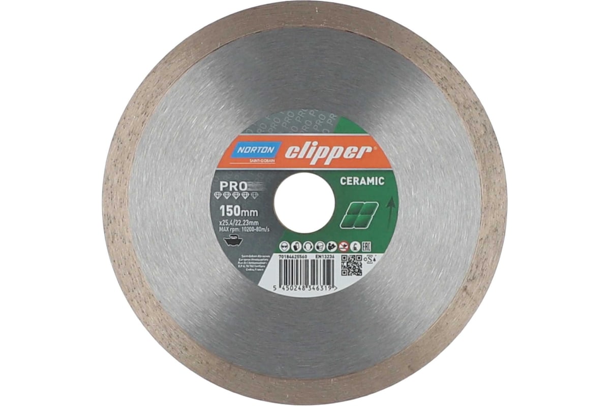 Алмазный диск для резки керамики md120c 150x25.4/22.23 мм про NORTON 70184625560