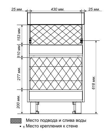 Тумба с раковиной 1MarKa Wash 110 см, белый глянец