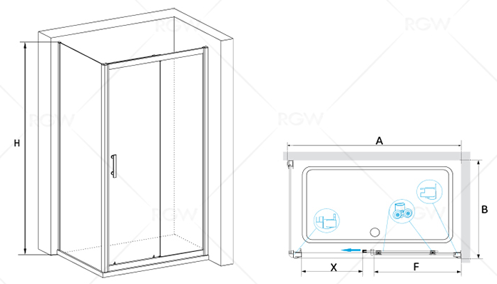 Душевой уголок RGW Passage PA-145 120x90 прозрачное, хром