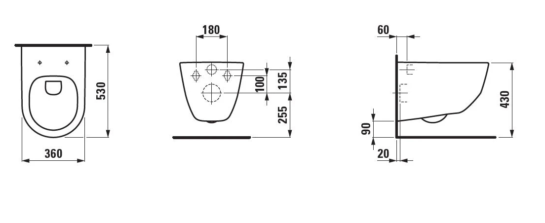 Подвесной унитаз Laufen Pro Rimless (8.6695.7.000.000.1) безободковый, с тонким сиденьем SoftClose