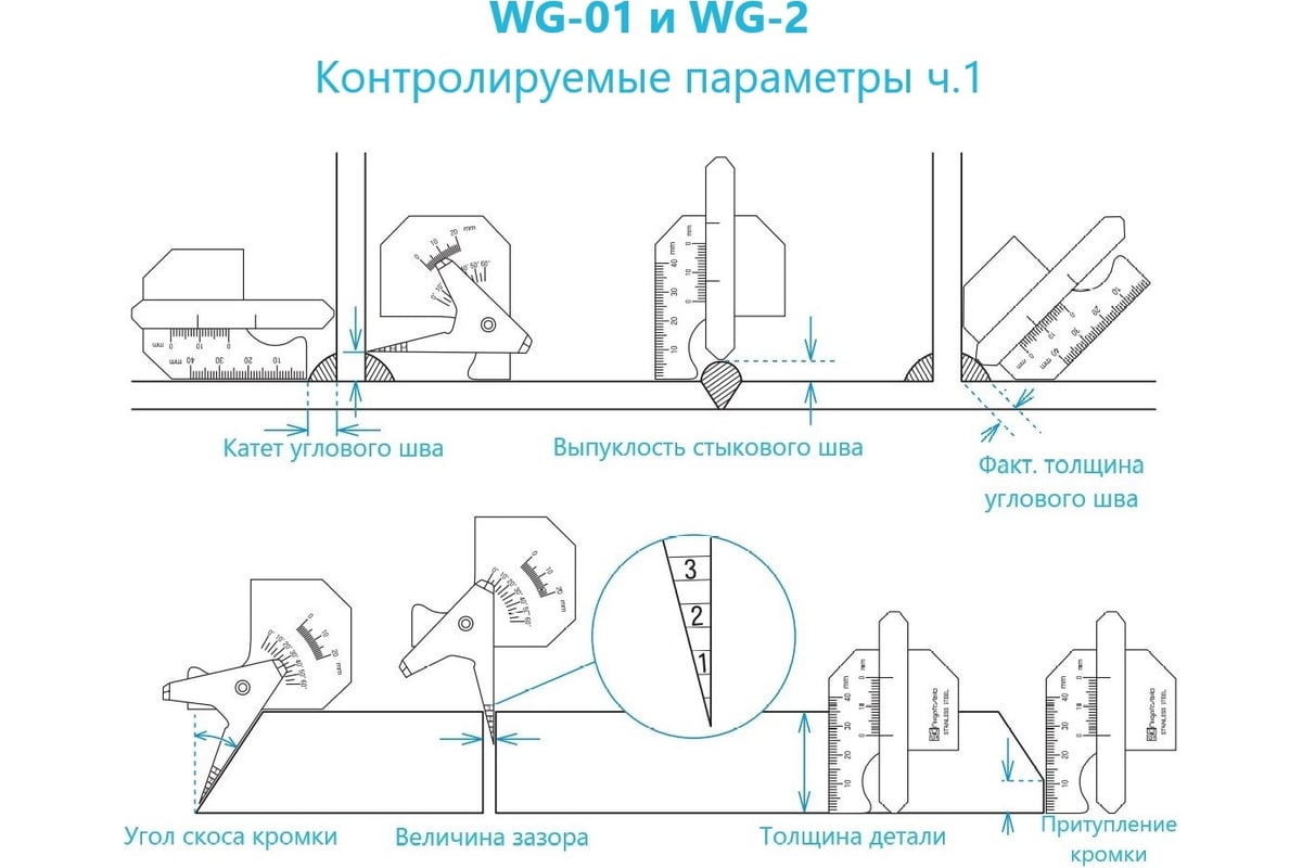 Измеритель геометрических параметров сварных швов WG-01 с первичной калибровкой АЛЬФА-НДТ 00-00001836