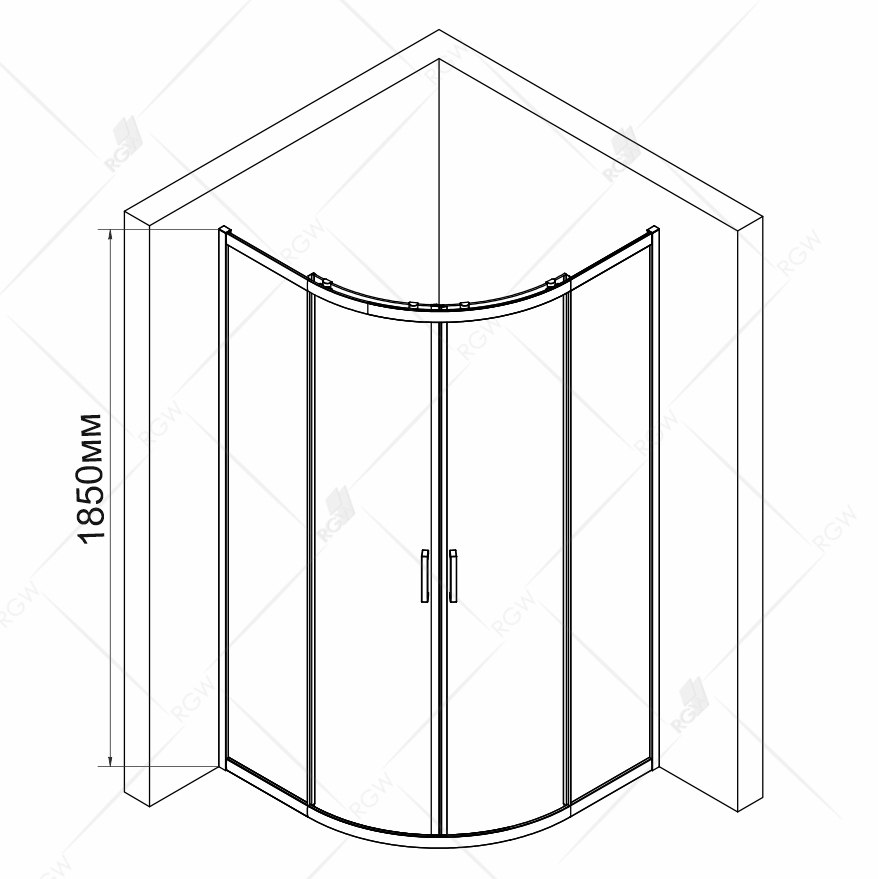 Душевой уголок RGW Classic CL-53 80x80, прозрачный, хром