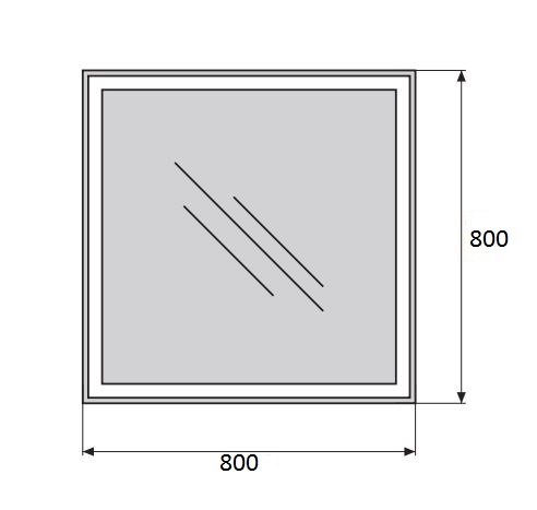 Зеркало BelBagno SPC-GRT-800-800-LED-BTN 80x80 см кнопочный выключатель