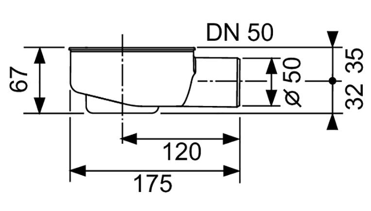 Сифон TECEdrainline 650000 DN 50, боковой слив 0,7 л/c