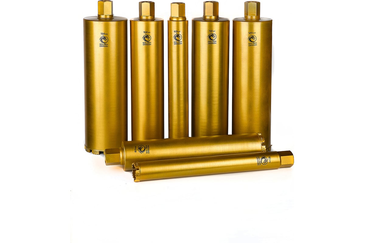 Коронка алмазная по бетону 132/400 мм, 11 сегментов, 1 1/4 GOLDEN DRAGON 132/400.11/4.GD