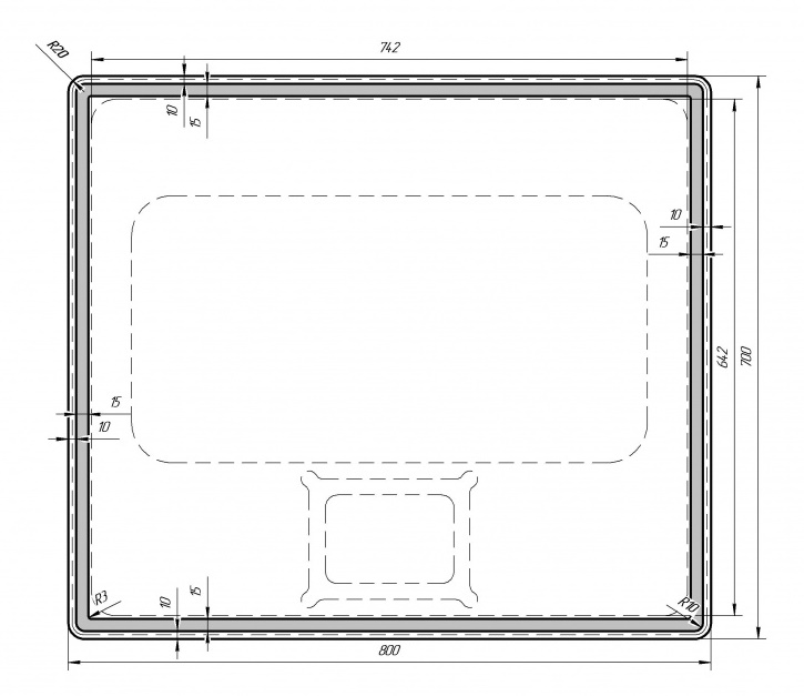 Зеркало Dreja Tiny LED 70/80