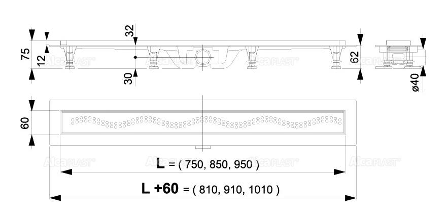 Душевой лоток Alcaplast Simple APZ8-650M 65 см, с решеткой, хром