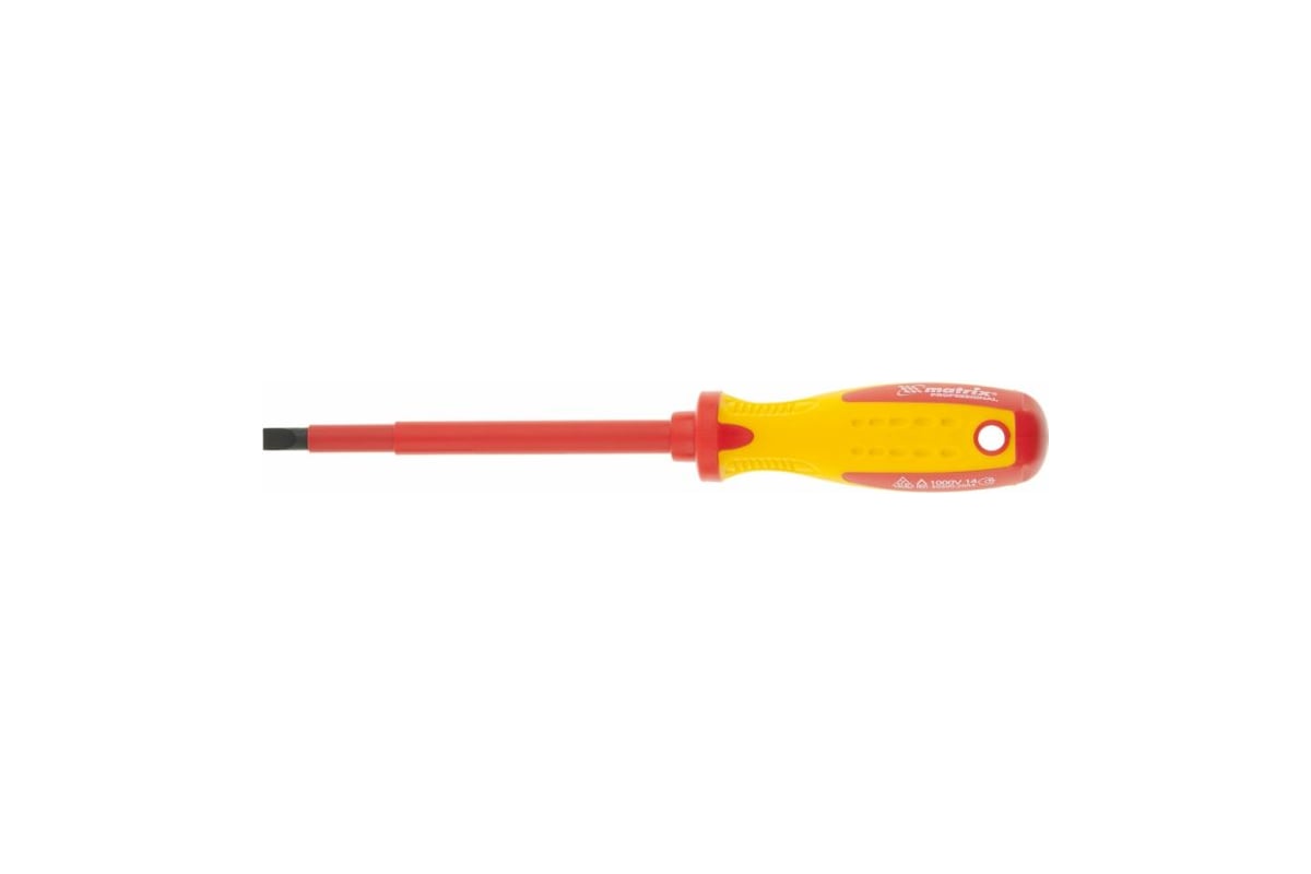 Отвертка Insulated SL4,0x100 мм Matrix CrMo, до 1000 В, двухкомп.рукоятка// PROFESSIONAL 12916