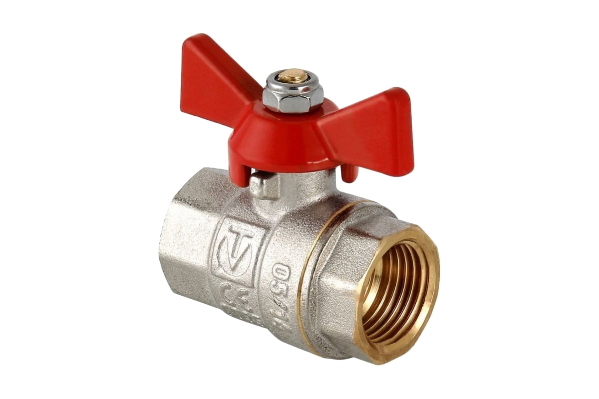 Шаровой кран Valtec Base рукоятка бабочка 3/4" внутренняя-внутренняя VT.217.N.05
