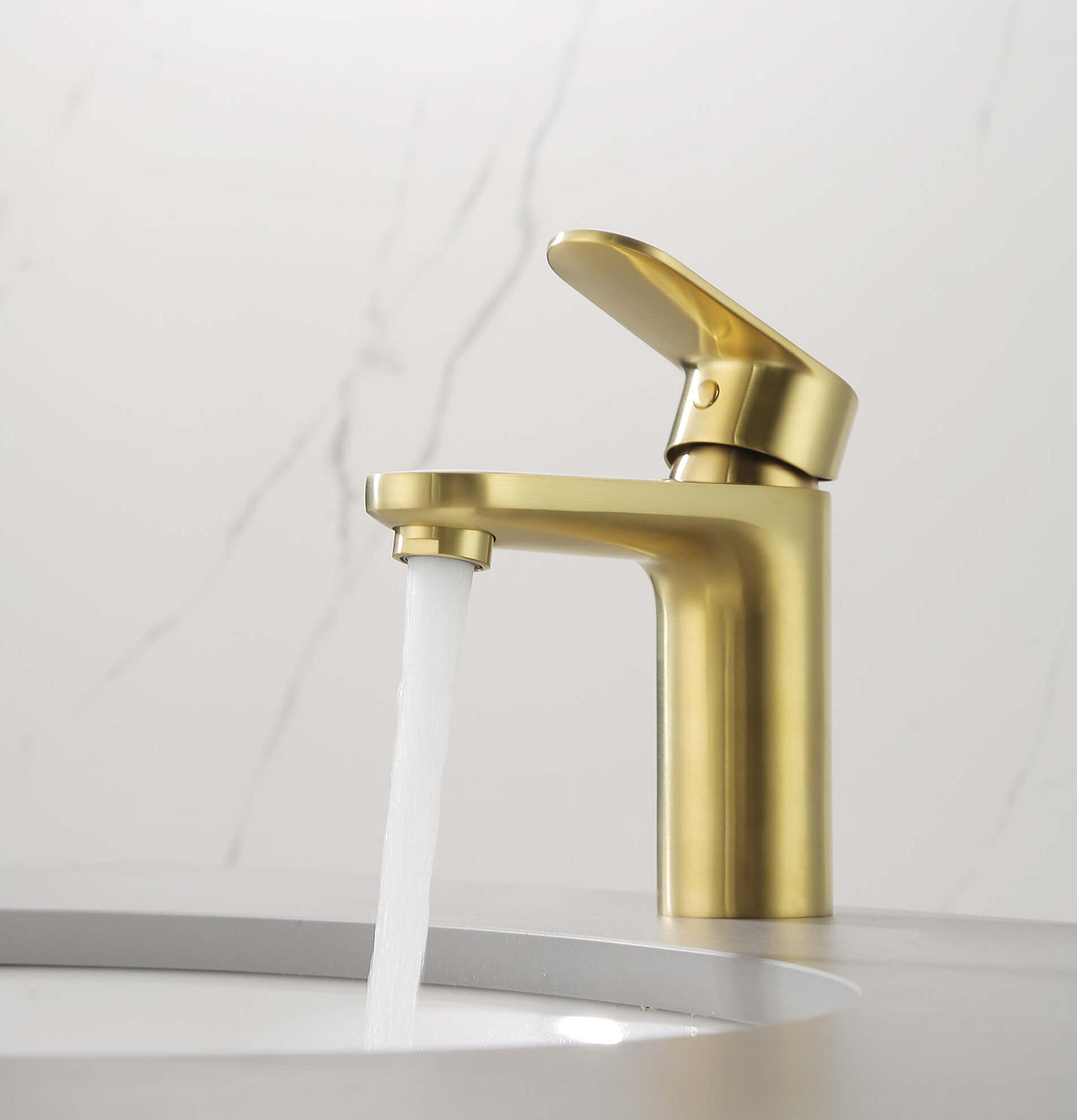 Смеситель для раковины Aquatek Ника AQ1810BG шлифованное золото