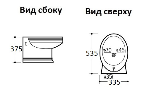 Подвесное биде CeramaLux Lux Classic 1413 белый/серебро