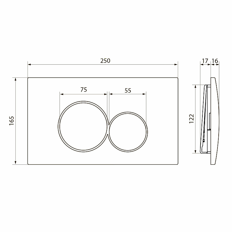 Комплект Point PN48002BC унитаз Меркурий PN41831 + инсталляция Элемент PN45120 + кнопка Виктория PN44061BC черный матовый/хром