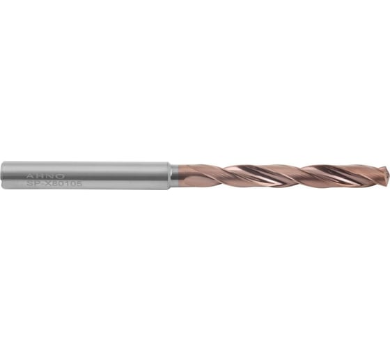 Сверло AHNO 5.2 мм, твердосплавное, 5D, с подводом СОЖ, SP-X801050520, VHM, по стали, чугуну, нерж. и жаропроч.стали ah00536