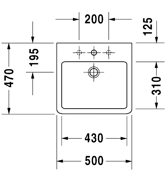 Раковина Duravit Vero 50 см 0454500000