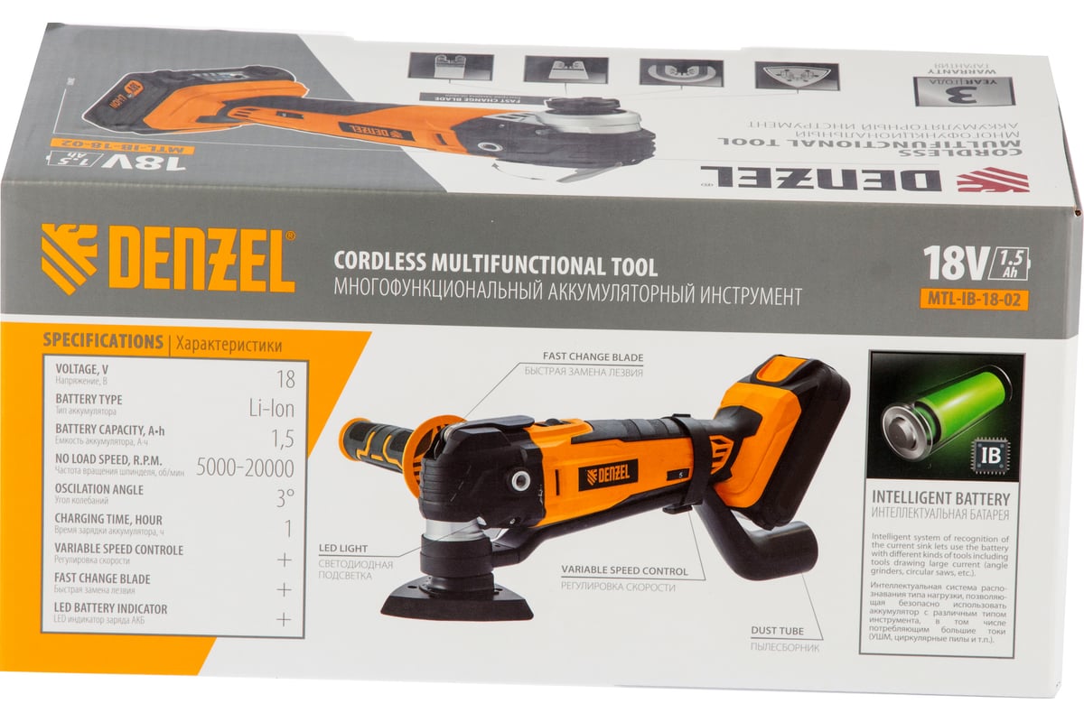 Многофункциональный аккумуляторный инструмент Denzel MTL-IB-18-02 28401