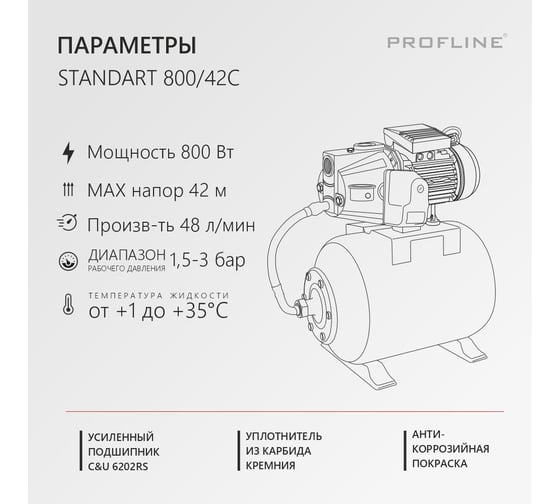 Насосная станция PROFLINE Standart 800/42C 24L УТ-00048557