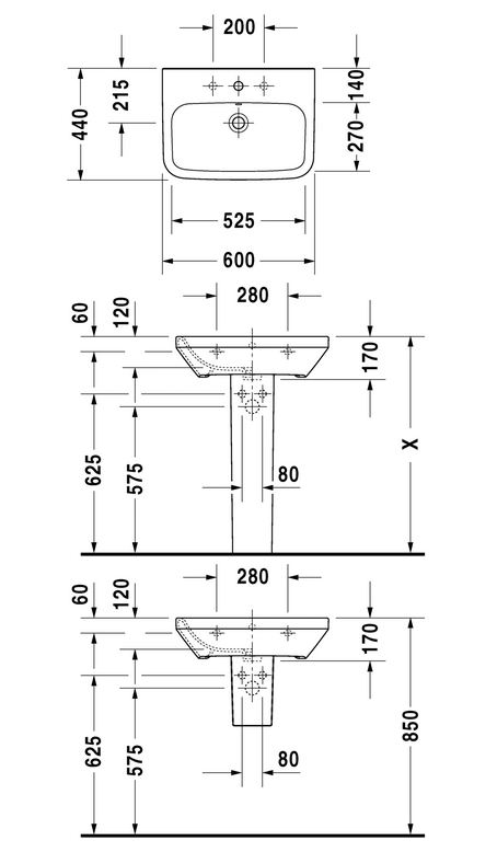 Раковина Duravit DuraStyle 60