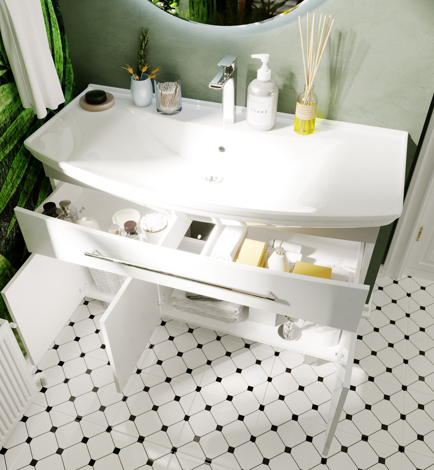 Мебель для ванной 1MarKa Lina 105 см белый