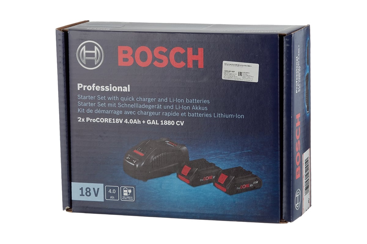Набор аккумуляторов Li-Ion 4 Ач, 18В + ЗУ GAL 1880 CV Professional Bosch 1600A016GF
