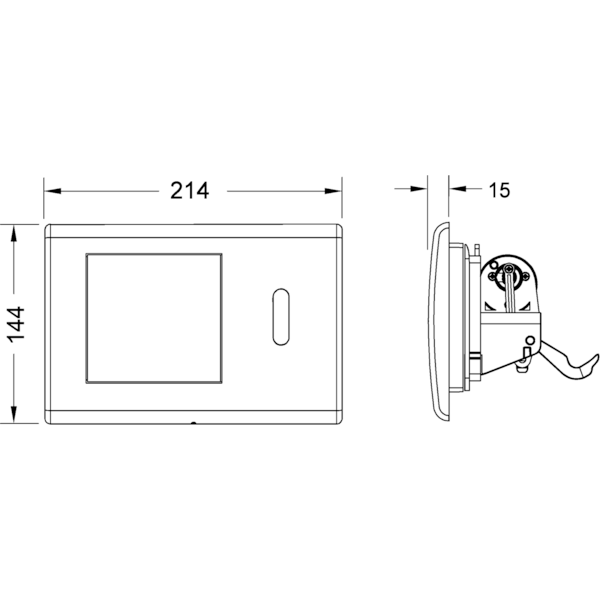 Кнопка смыва TECE Planus 9240352 с ИК-датчиком (питание от сети), металл, сатин